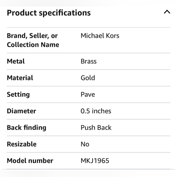 Michael Kors Earrings Pave Diamond and Gold design - Picture 5 of 5